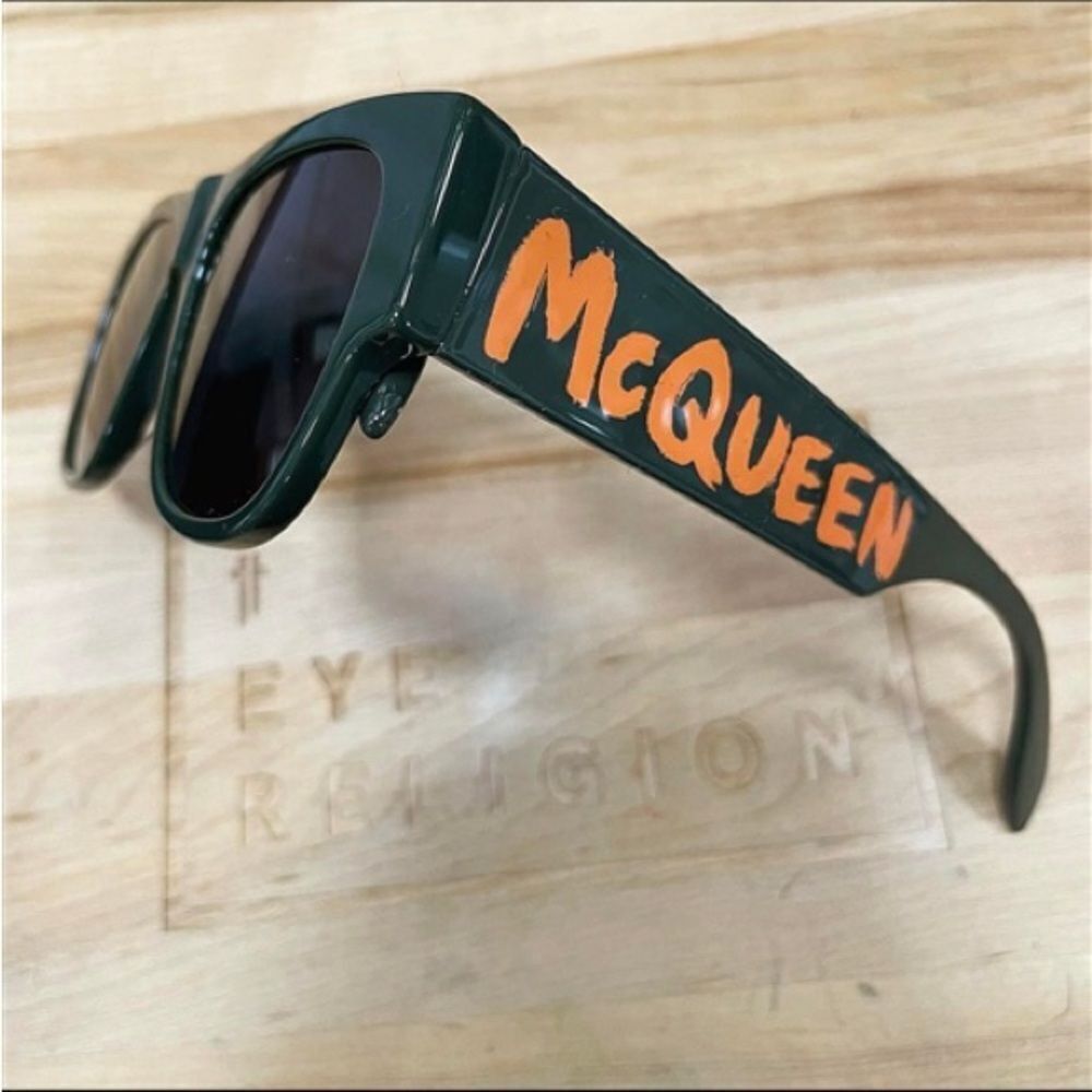 Alexander McQueen Green and Orange 328 Sunglasses